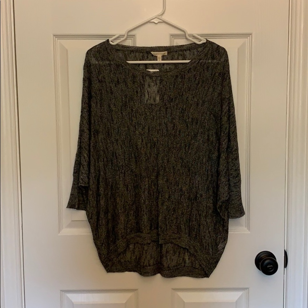 Eileen Fisher Black/white light linen mix sweater